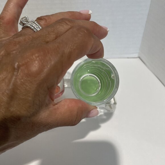 Vintage Art Deco Pastel Shot Glasses Cordial Barwear Clear Fitted Display Heavy - Picture 8 of 13